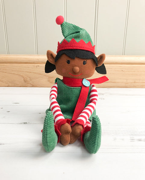 Dark-Skinned Christmas Girl Elf Toy & Magical Reward Kit