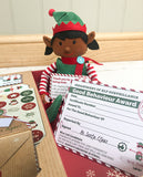 Dark-Skinned Christmas Girl Elf Toy & Magical Reward Kit